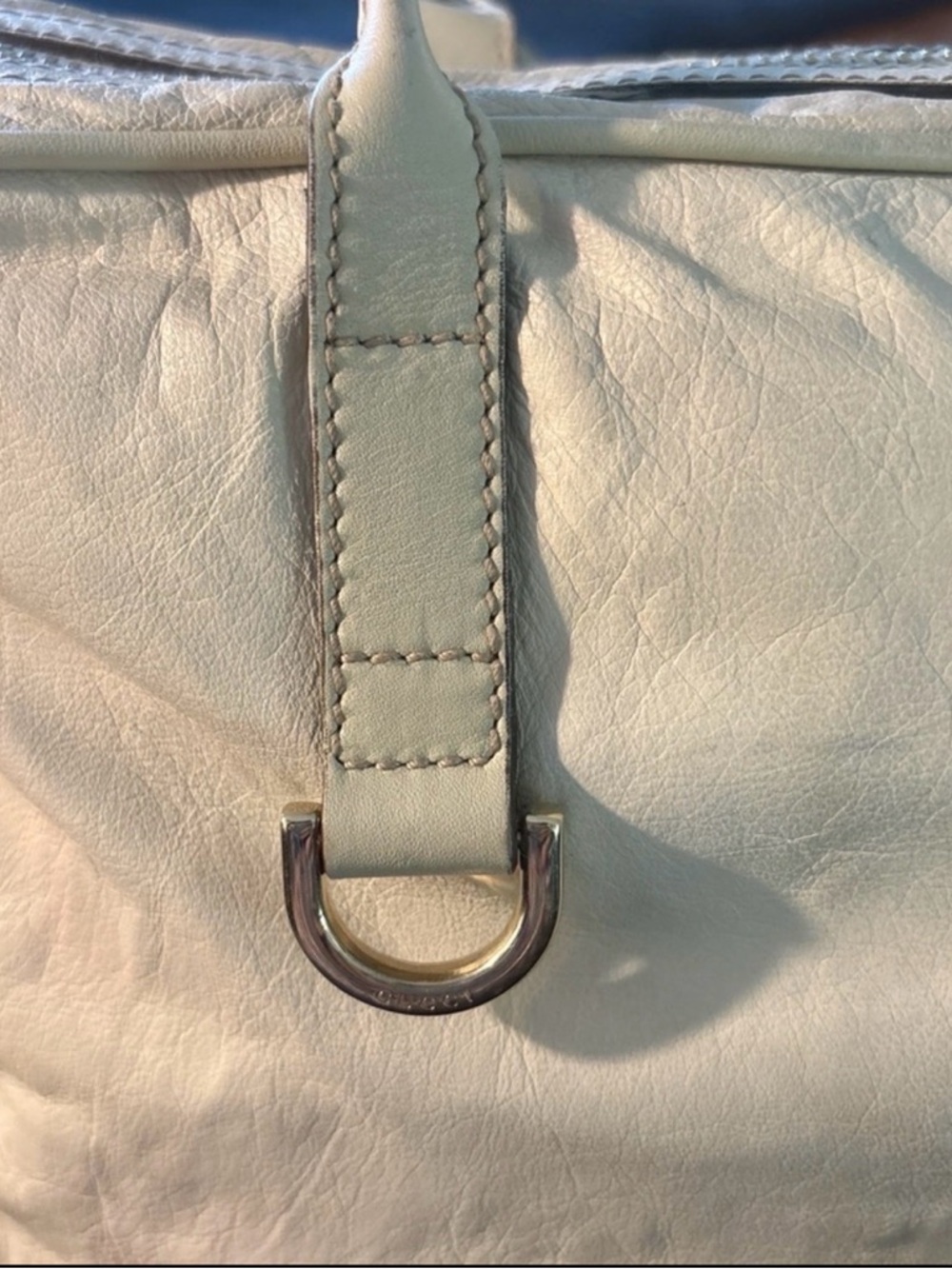 AUTHENTIC GUCCI EGGSHELL BRITT LEATHER SHOULDER BAG-GOLD GG HW-THIS IS THE ONE! - Picture 8 of 9